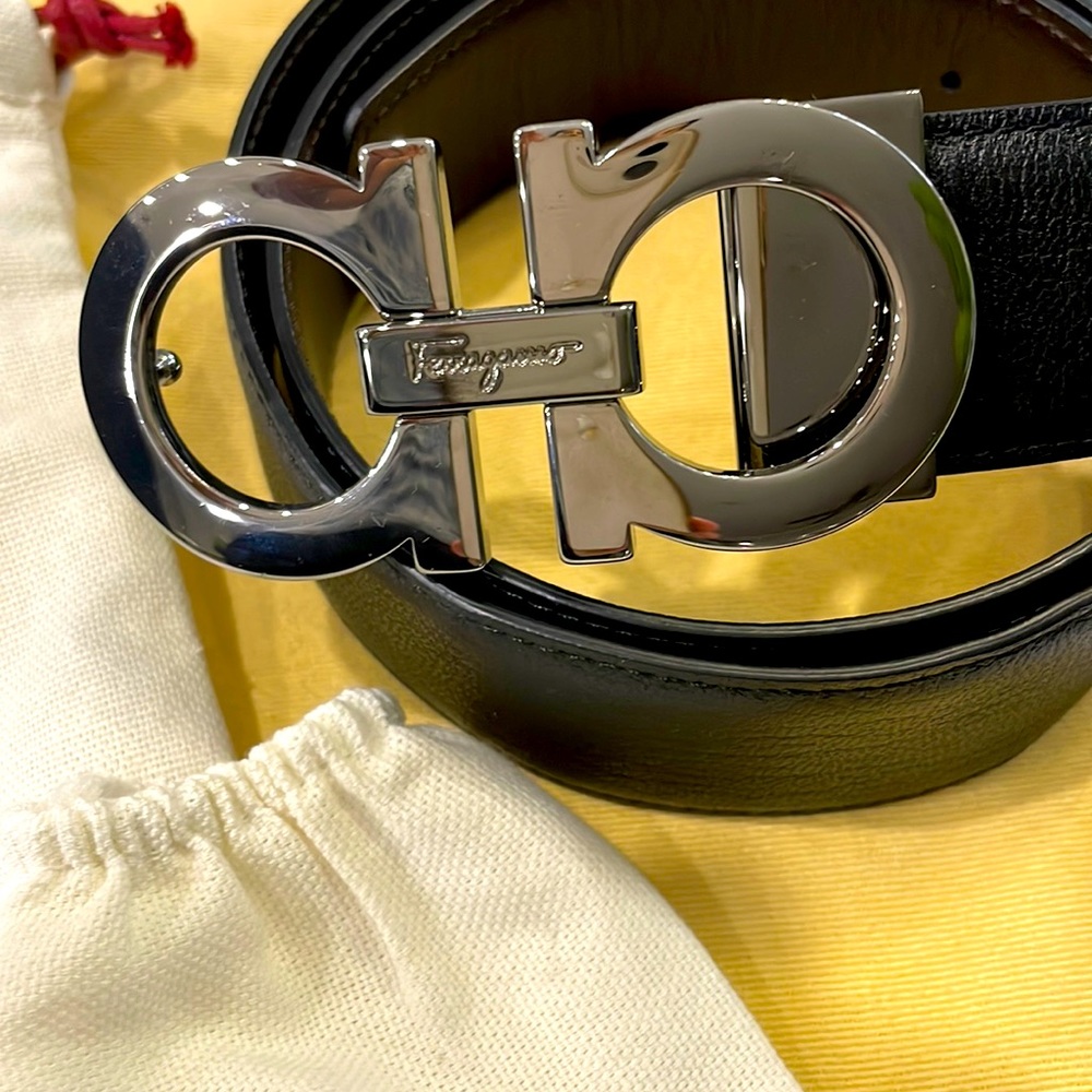 Mens reversible leather belt